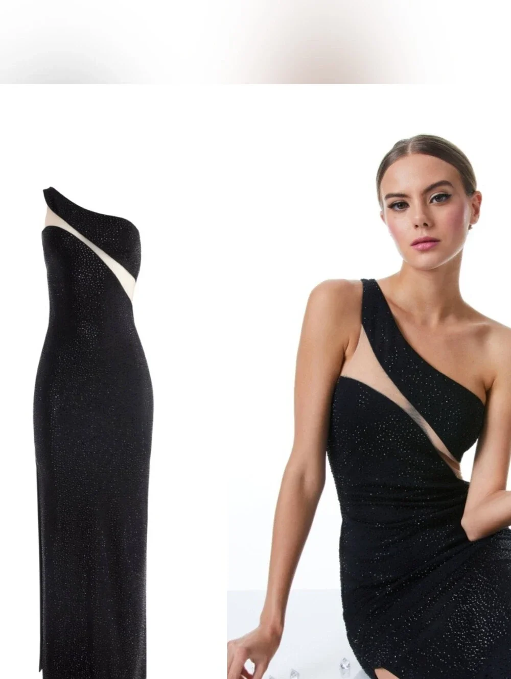Alice + Olivia Mercedes Embellished One Shoulder long Dress Size 6 $595 - Picture 4 of 13